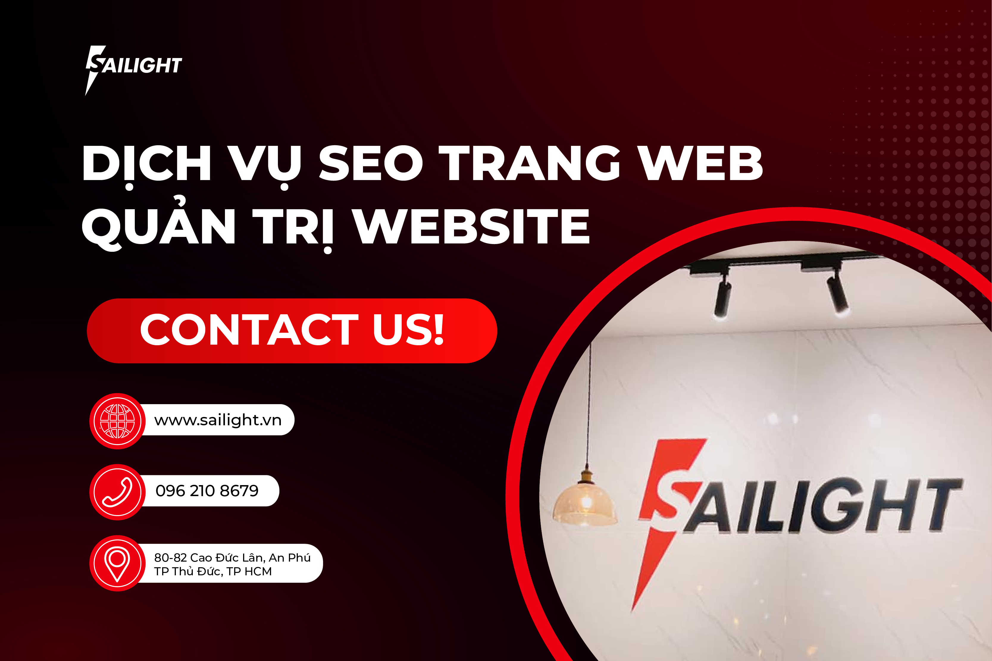 [Dịch vụ SEO trang web, quản trị website - Sailight - contact]